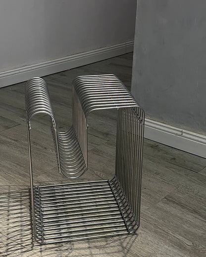 Chrome Side Table & Shelf