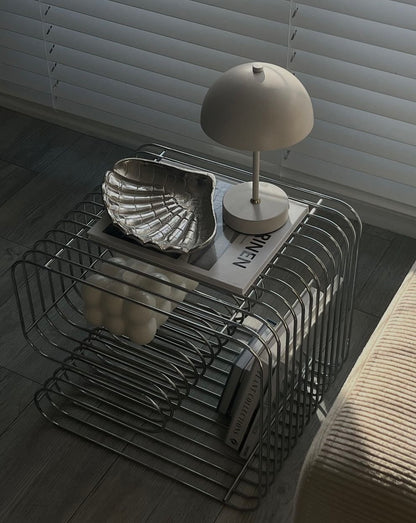 Chrome Side Table & Shelf