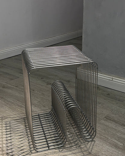 Chrome Side Table & Shelf
