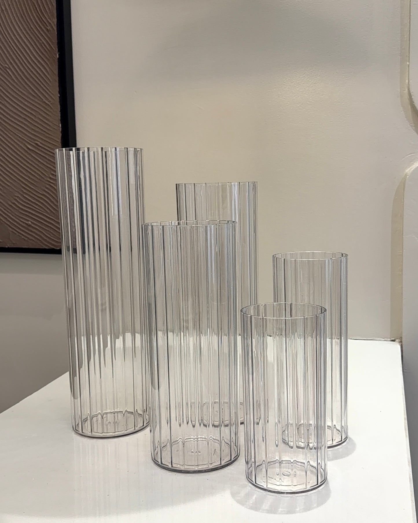 Clear Ribbed Vase