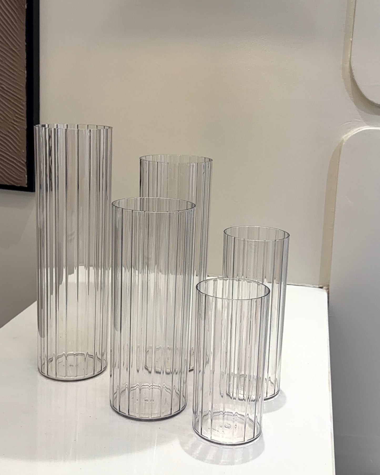 Clear Ribbed Vase