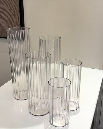 Clear Ribbed Vase