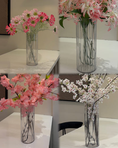 Clear Ribbed Vase